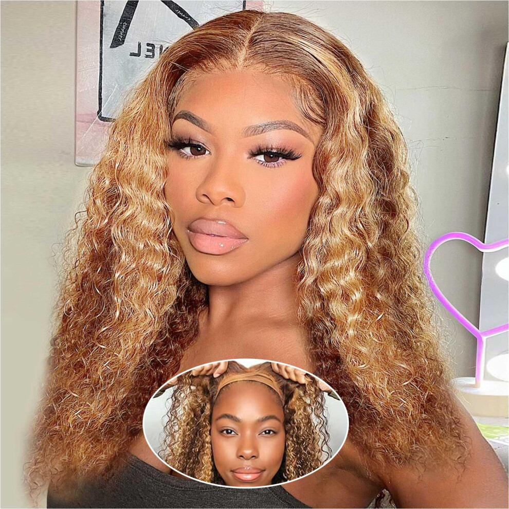 18 Inch Deep Wave Bob Human Hair Wig, 200 Density Glueless HD Lace Closure for Black Women