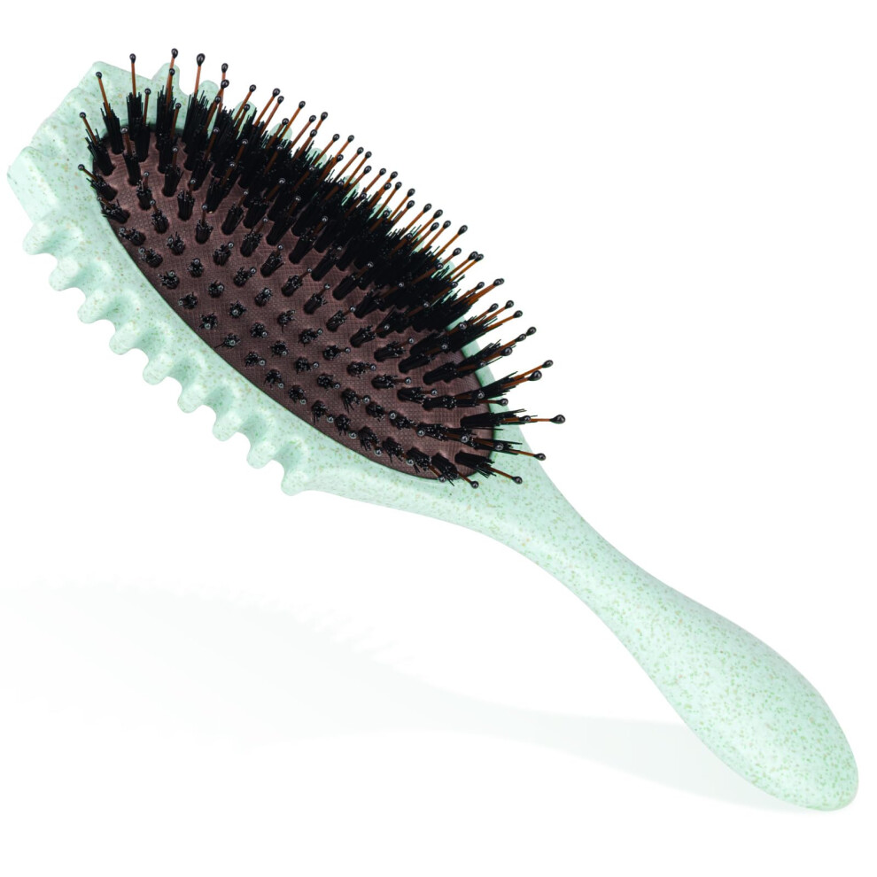 Green Curl Defining Brush For Natural Curly Hair, Boar Bristle Detangling Styling Brush