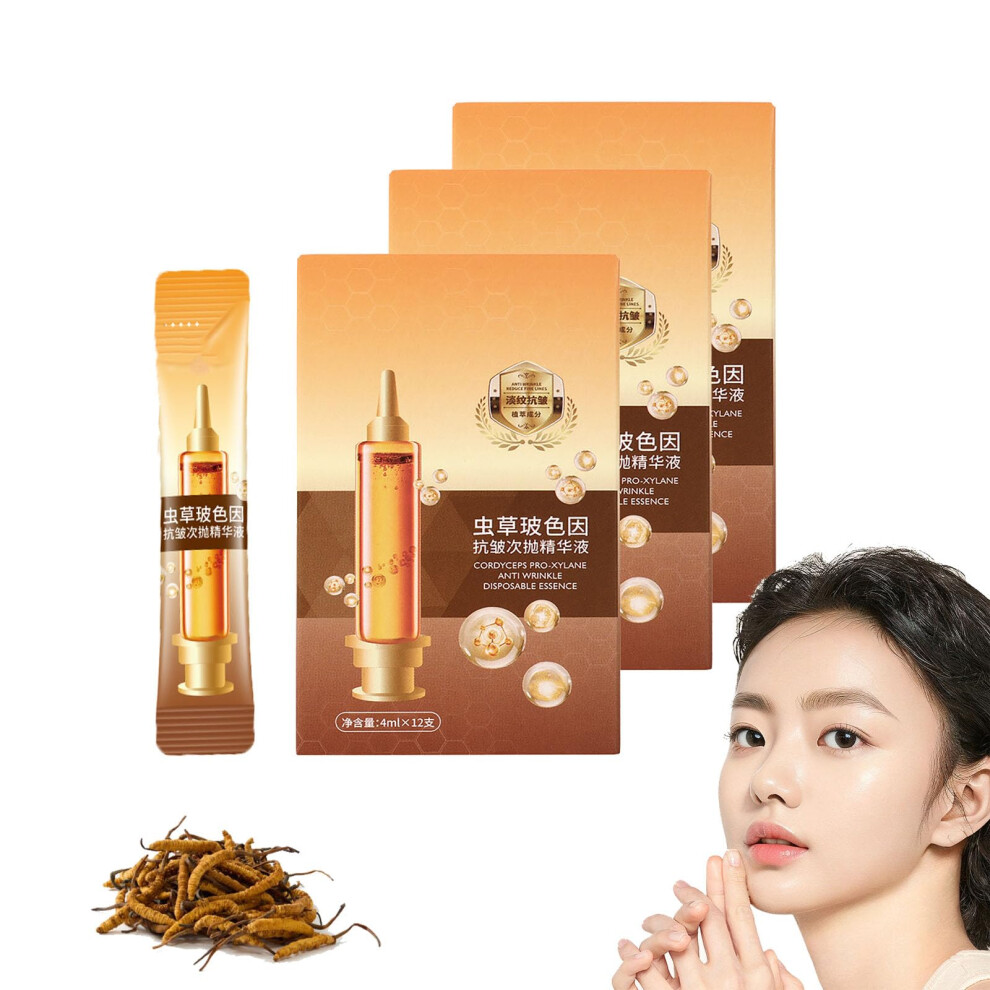 Cordyceps Sinensis Anti Wrinkle Serum with Hyaluronic Acid for Deep Hydration and Firming (3 Box)