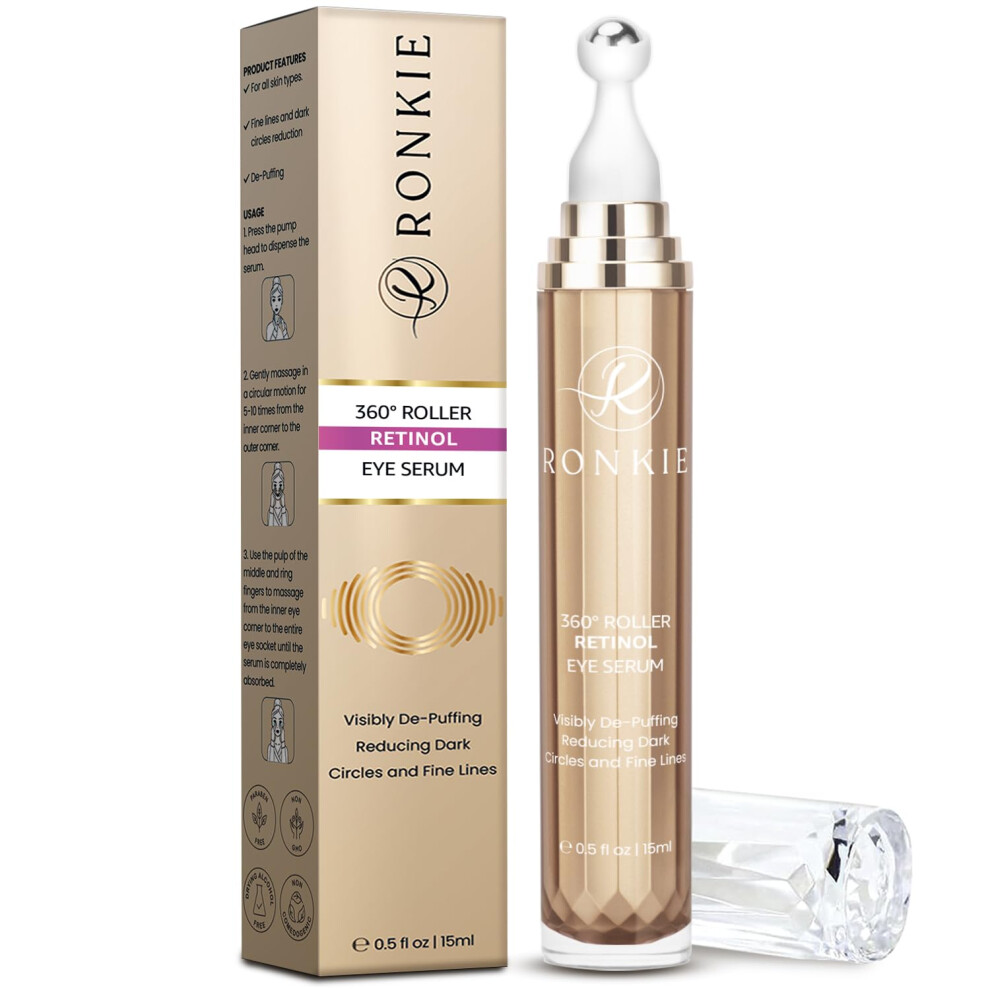 Cream/Dark Retinol Eye For Circles And Puffiness With 1% Formula And 360 Roller Applicator