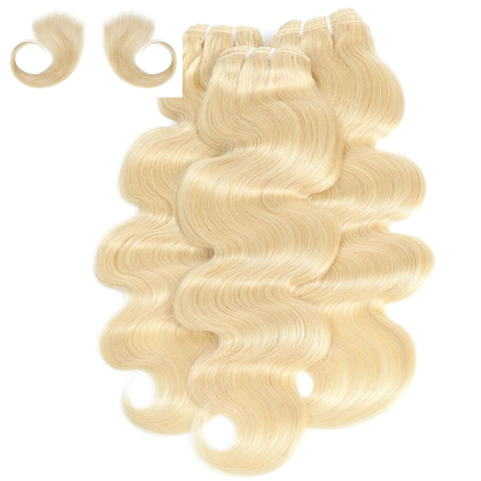613 Blonde Brazilian Virgin Hair Bundles 22 24 26 Inch 12A Body Wave Human Hair Extensions