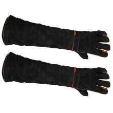 Durable Anti Bite Gloves Thick Leather Long Sleeve Animal Handling Protection for Pets Reptiles Birds, Gloves with Cotton Lining Multi Use Heat