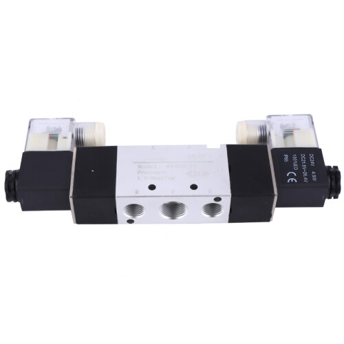Électrovanne pneumatique 5 voies 3 positions, à double commande électrique et pilotage interne, 24 V CC. 2