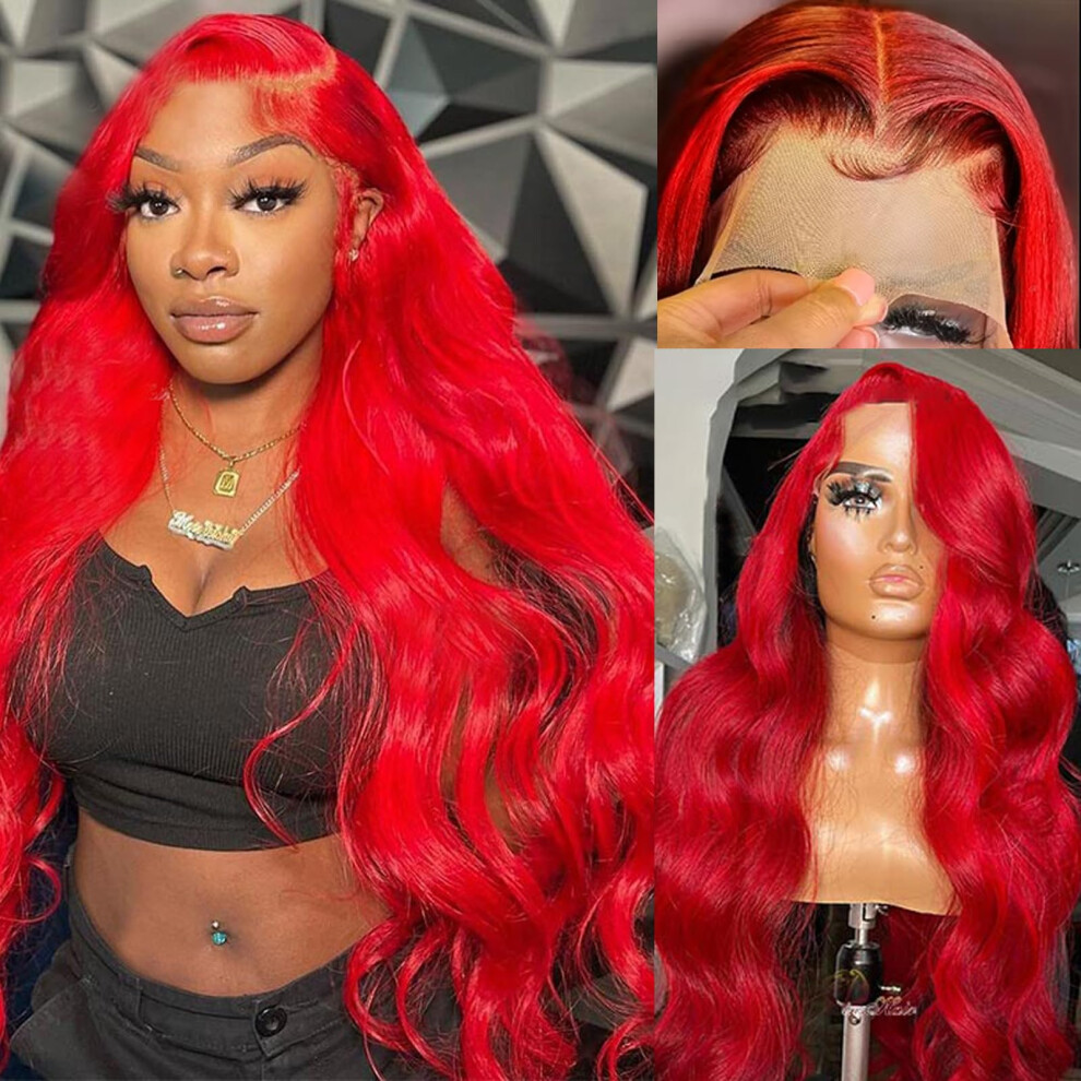 Unisex 13X4 Hd Transparent Lace Front Wig Virgin Brazilian Body Wave Glueless Pre Plucked 180% Density