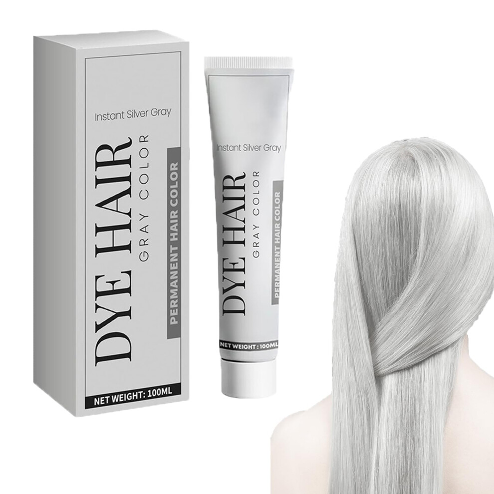 Cream,Silver Plantbased Gray Hair Dye Cream With Longlasting Silver Color And Gentle Nourishing Formula