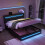 PU Ottoman Bed with LED Lighting and Charging Station 7