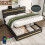 PU Ottoman Bed with LED Lighting and Charging Station 12