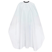 White Waterproof Hair Cutting Cape with Adjustable Neck Closure for Barber and Salon Use
