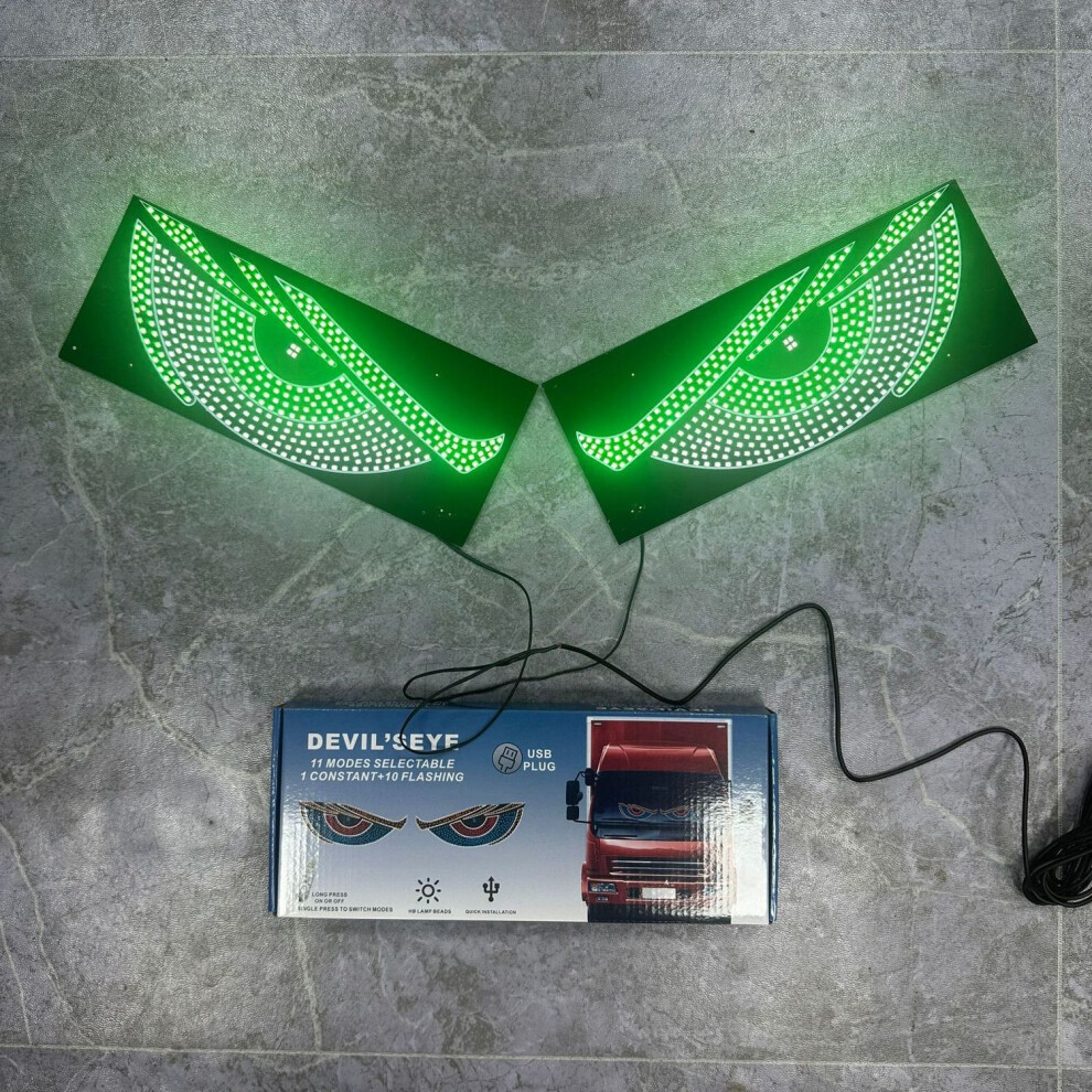 (Xl3 And ) 2Pcs Truck-Specific Devil's Eye Led-Screen Car Eye Truck Dynamic Led New Green/White/Light 4069369330162