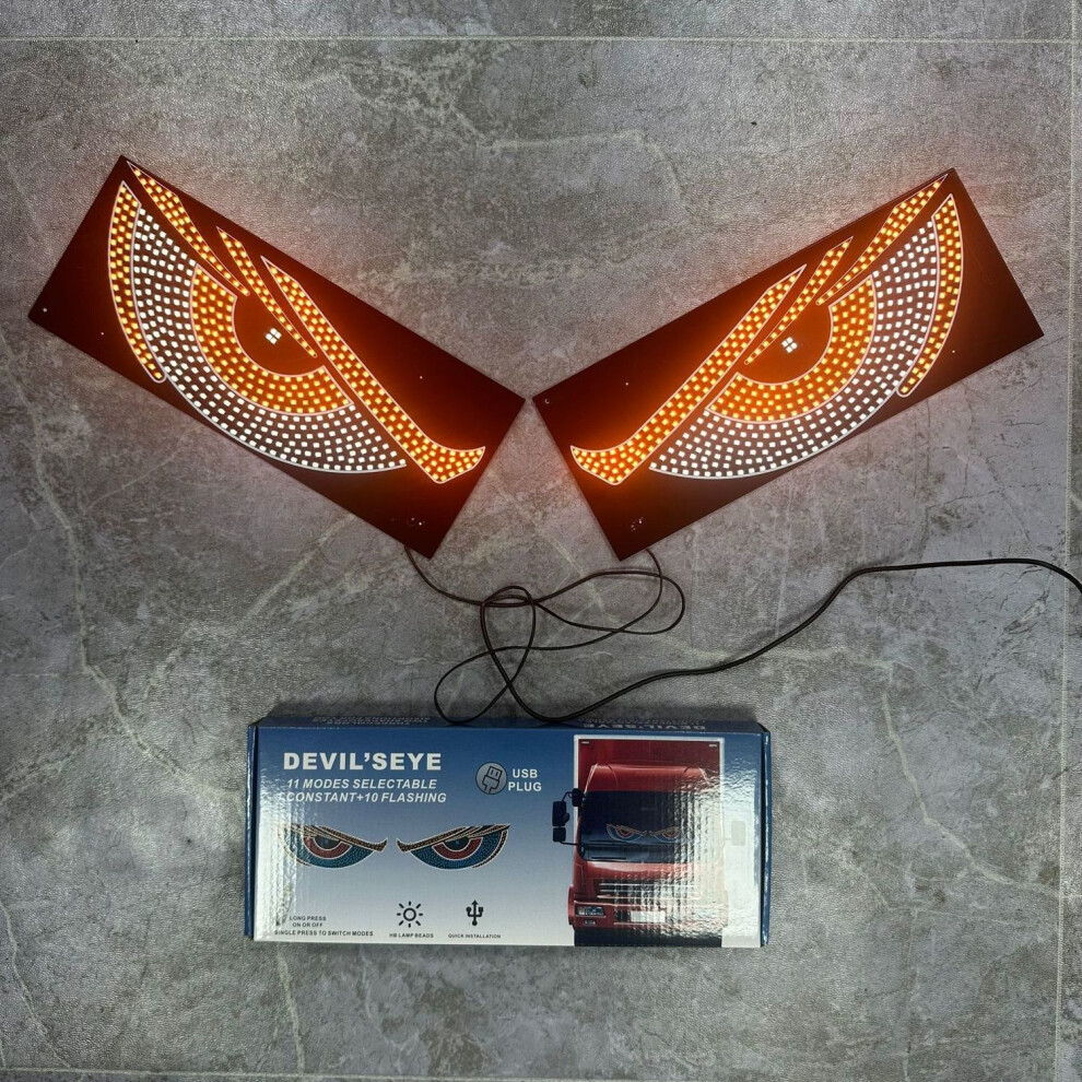 (Xl4 And ) Truck-Specific Devil's Eye Led-Screen Car Eye Truck Dynamic Led Hot Yellow/White/Light 4069369330100