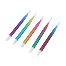5pcs Dual Tipped Nail Art Pen Set Silicone Dotting and Rhinestone Picker Manicure Tool