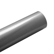 Glossy Silver 5D Carbon Fiber Vinyl Wrap Roll 50x200cm Waterproof Bubble for Cars