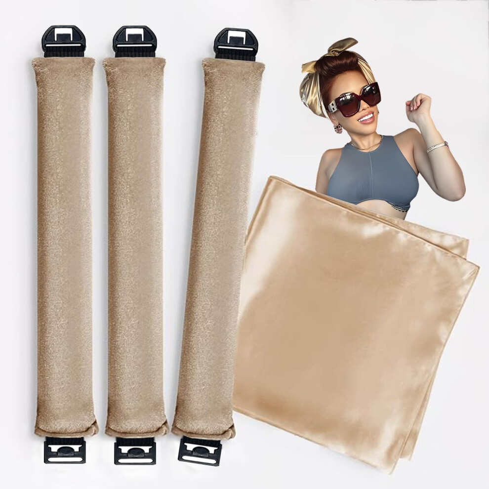 Heatless Curling Rods Velvet Satin Overnight Hair Curlers Flexible Design 3pcs Set