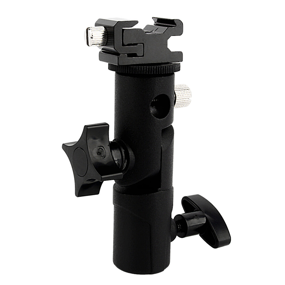 Professional Swivel Stand Bracket Camera Speedlite Flash Mount With Adjustable Cold Shoe And Umbrella Holder Compatible With Nikon Canon Pentax Light 9483153235894