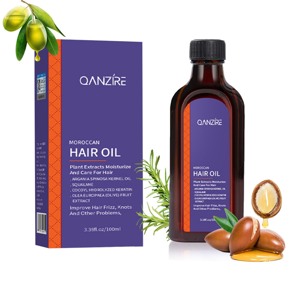 Purple Moroccan Argan Hair Treatment Oil With Collagen For Dry And Frizzy Hair, Split End Shine Boost, 100Ml