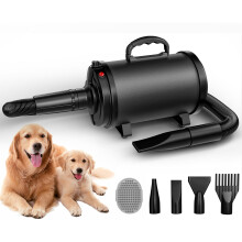 Dog Grooming Dryer 5.2HP 3800W Velocity Airflow with 4 Nozzles and Comb for Fast Pet Grooming
