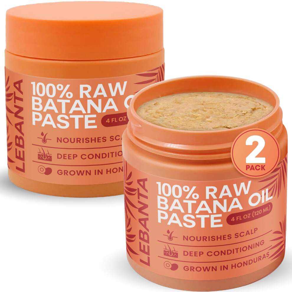 Organic Batana Oil for Hair Growth 4oz 2 Pack Cold Pressed Unrefined Deep Hydration Split End