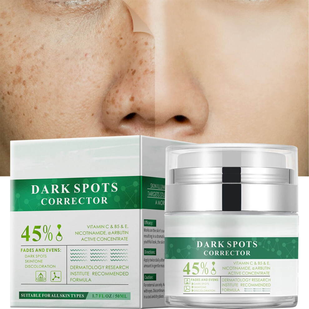 Cream/Dark Skin Whitening With Vitamin C B5 E, Spot Remover For Face Body And Intimate Areas, 1.7Oz