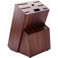 Knife Block Organizer 14Slot Universal Acacia Wood Kitchen Knife Holder for Countertop Storage