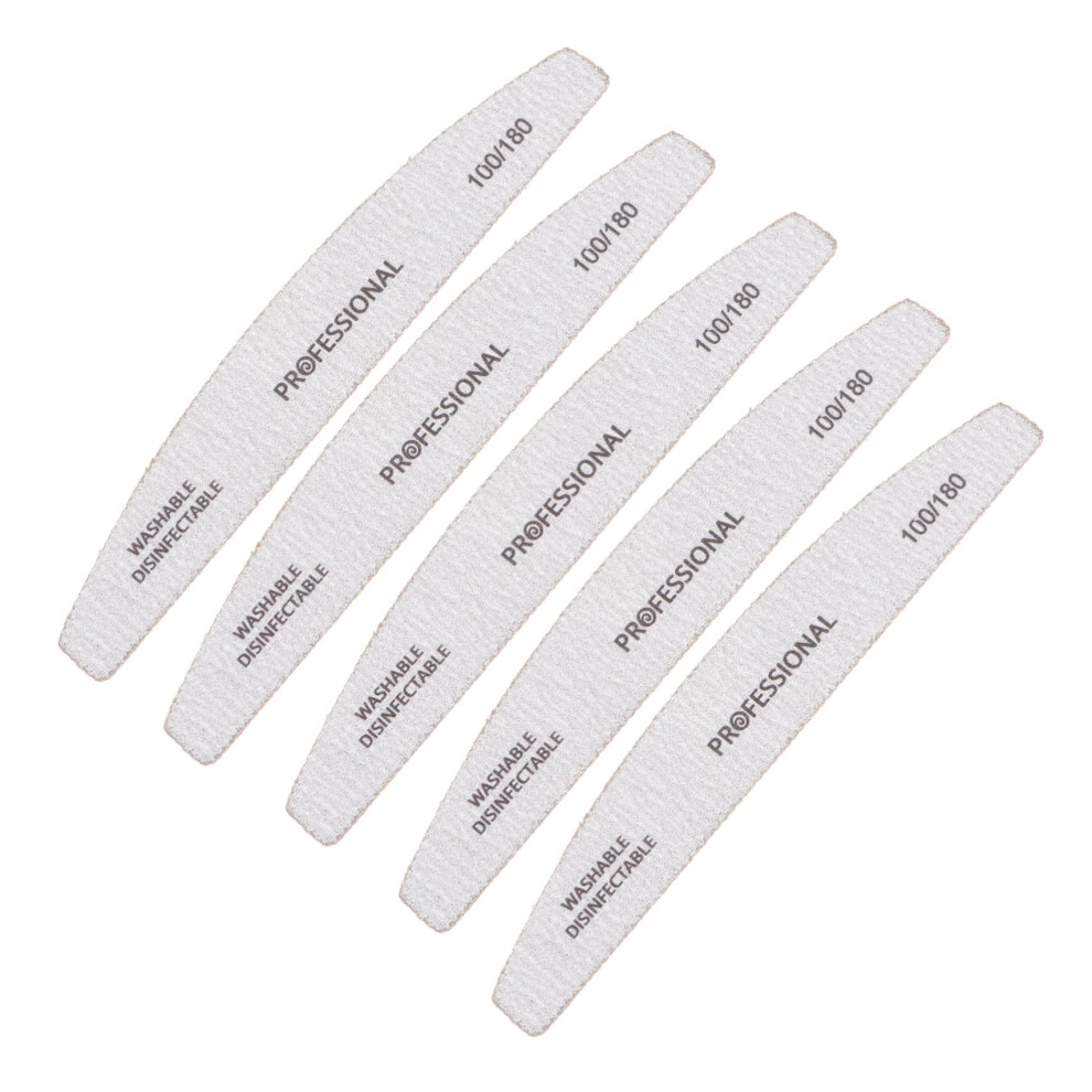 5pcs Double Sided Nail File Buffer Set 100 180 Grit EVA Foam for Natural and Acrylic Nails