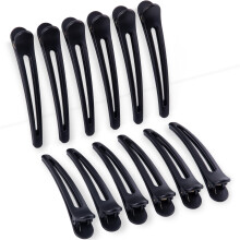 12 Pcs Large Alligator Hair Clips 4.72 Inch NoCrease Sectioning Clips with Secure Antislip Grip Black
