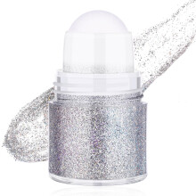 Silver Body Glitter Gel for Face Hair and Nails, Chunky Cosmetic Glitter Makeup for Festivals Parties