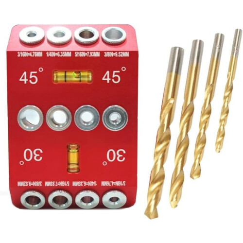 Drill Guide Jig with 30 45 90 MultiSize Holes for Cable Railing and Angle Drilling on Deck Posts 2