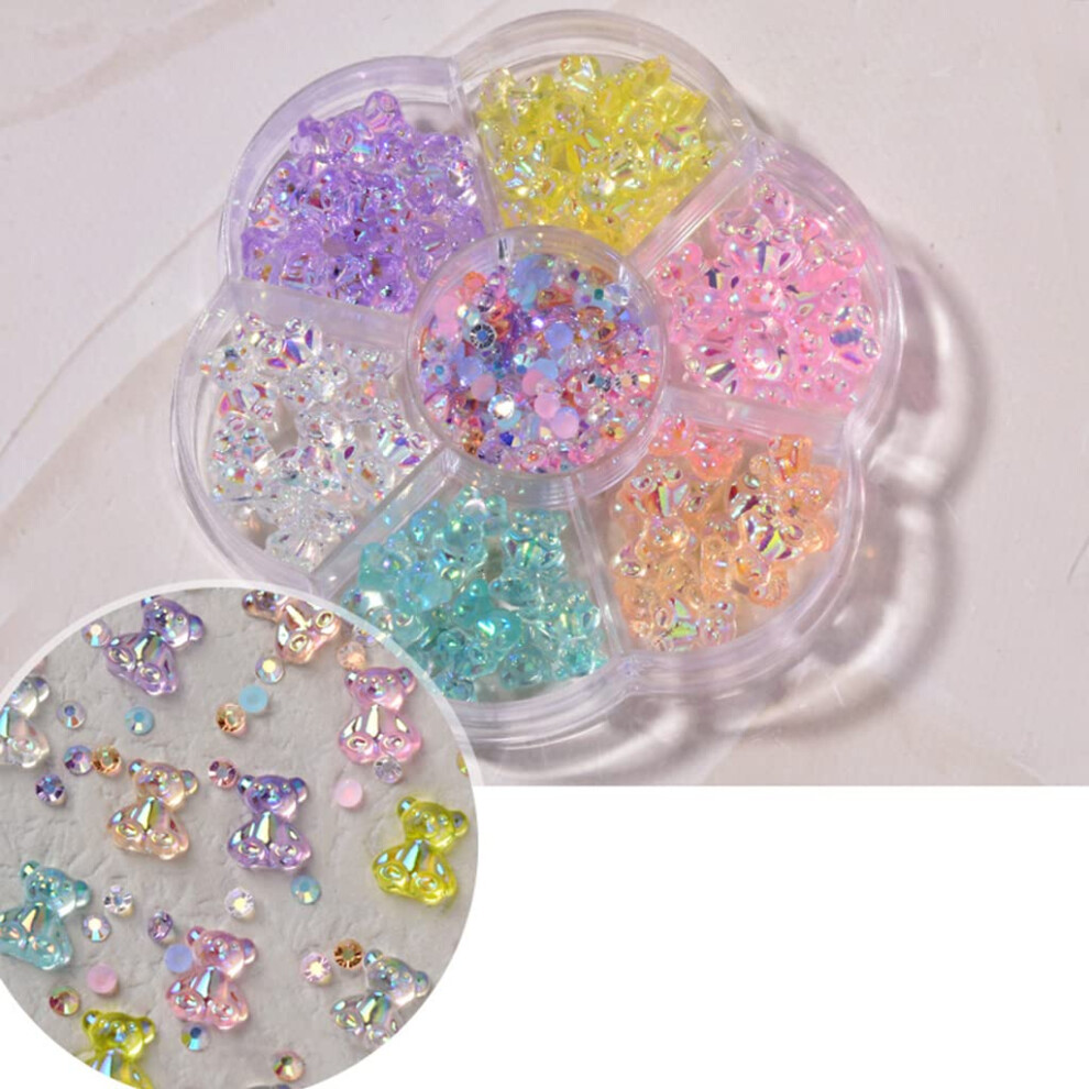 3D Nail Art Decorations Resin Bear Bowknot Charms Flatback Jewelry for DIY Crafts