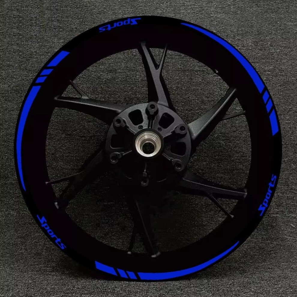 Reflective Motorcycle Rim Tape Stripe Set For 1821 Inch Wheels Wheel Decals Stickers Blue 9174973610328