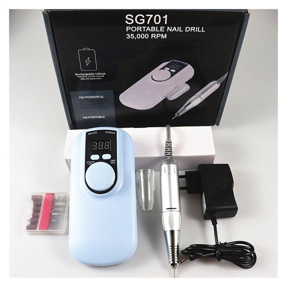Electric Nail Drill 35000RPM Professional Cordless Nail Drill Pen with LCD Display and Low Noise