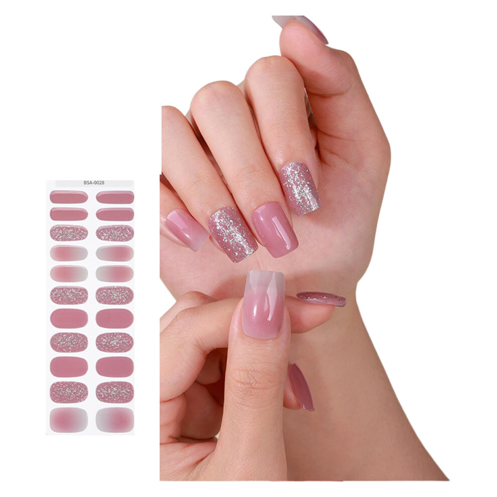 Semi Cured French Gel Nail Strips Readymade Fashion Manicure Stickers for DIY Nail Art