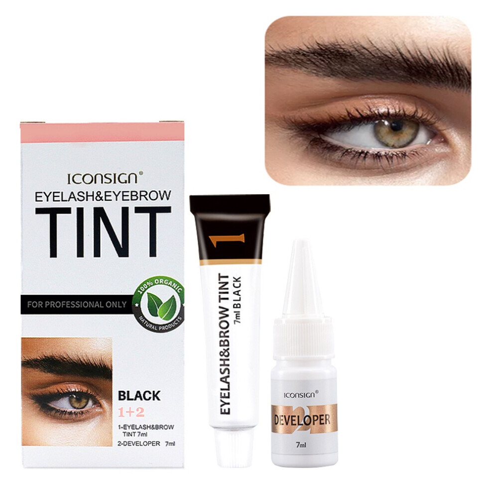 Black Professional Eyelash Eyebrow Tint Kit