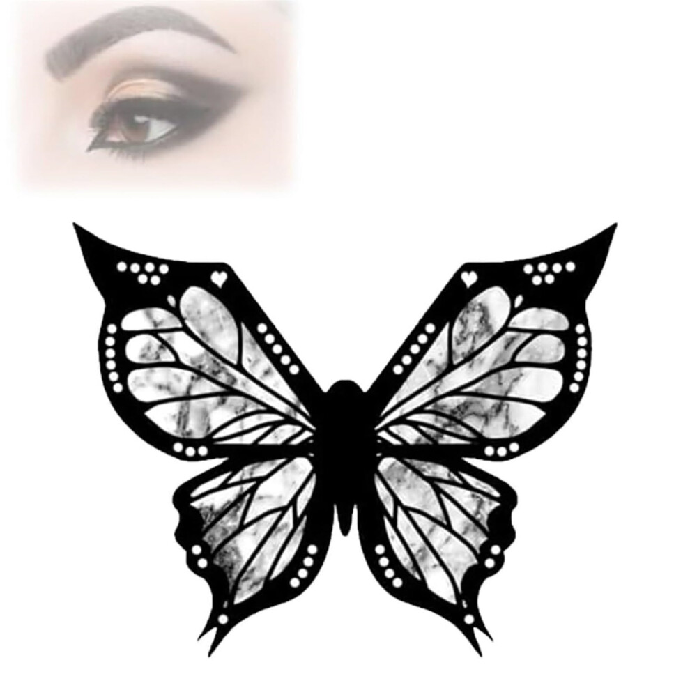 Black Winged Eyeliner Stamp With Butterfly Stencil, Reusable Precise Wing Guide Eye Makeup Tool,