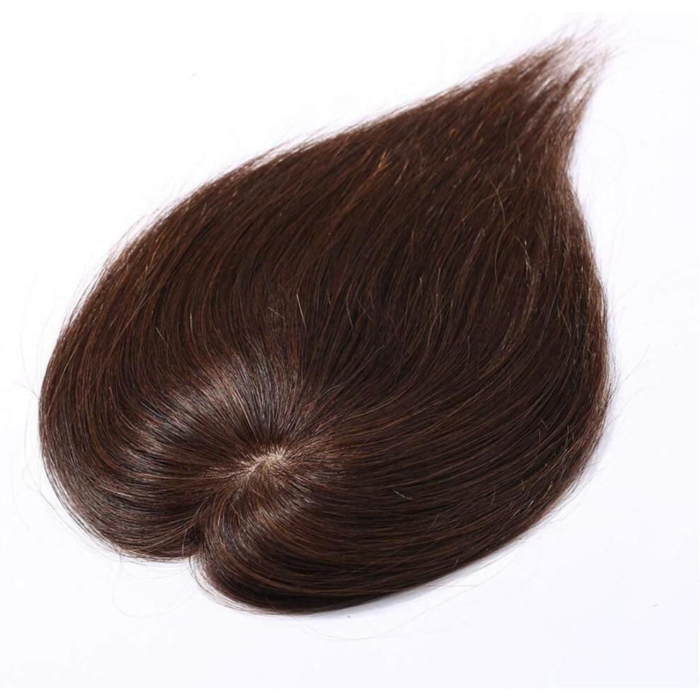 Human Hair Topper for Thinning Hair 8 Inch Golden Blonde Clip in Extensions Natural Scalp Appearance