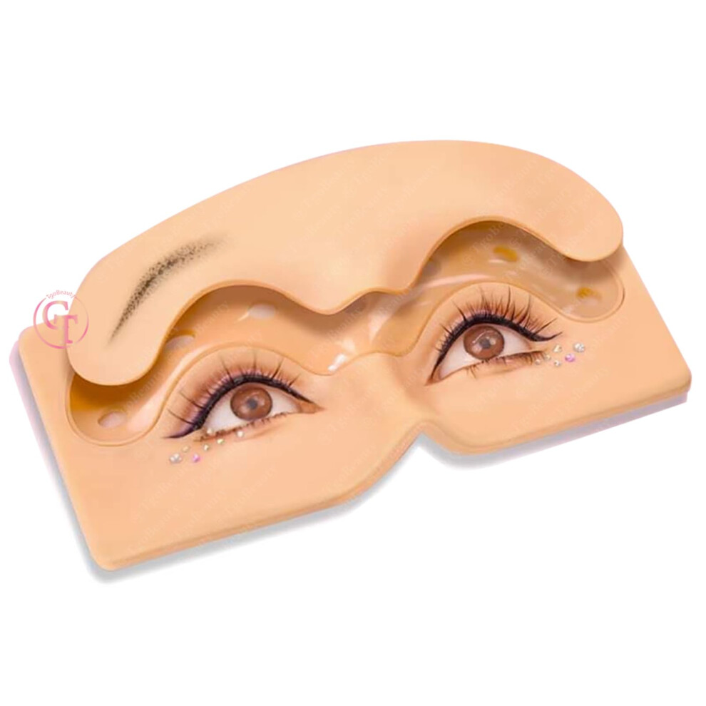 Permanent Makeup Practice Board with Realistic 5D Silicone Eyebrow Skins, Reusable and Replaceable