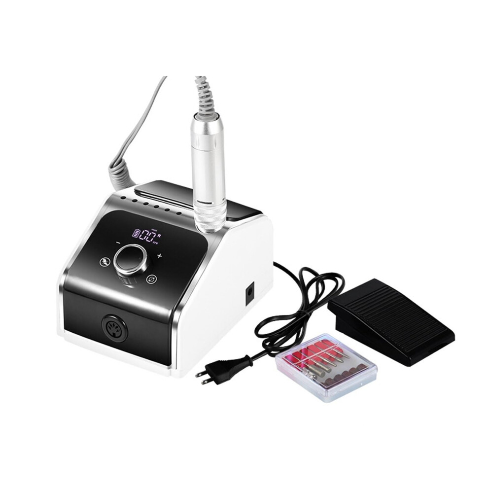 White Electric Nail Drill 35000Rpm Rechargeable Cordless Nail File For Acrylic And Gel Nails
