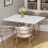 Multifunction Dining Table, Modern Height Adjustable Coffee Table,White Party Table for Living Room,Dining room 6