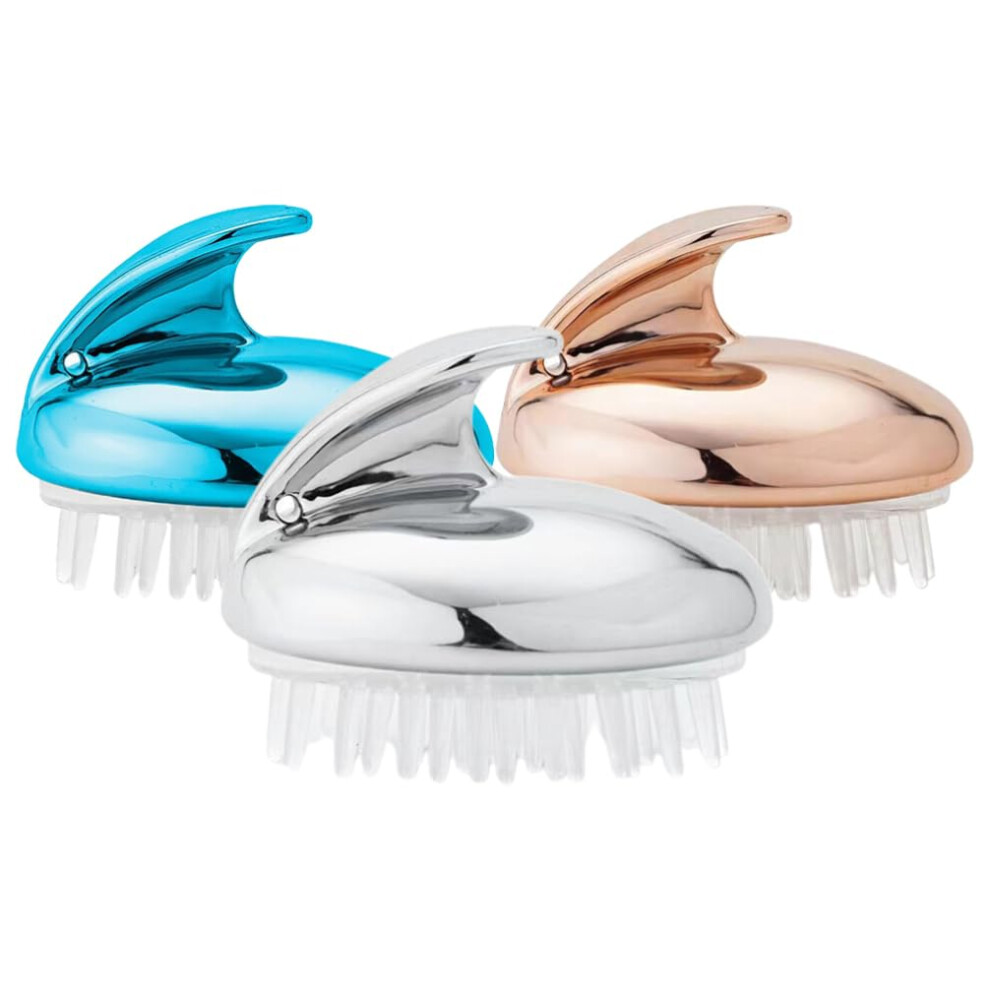 Scalp Massager Brush Silicone Scalp Scrubber for Hair Washing and Dandruff Removal, Ergonomic Grip