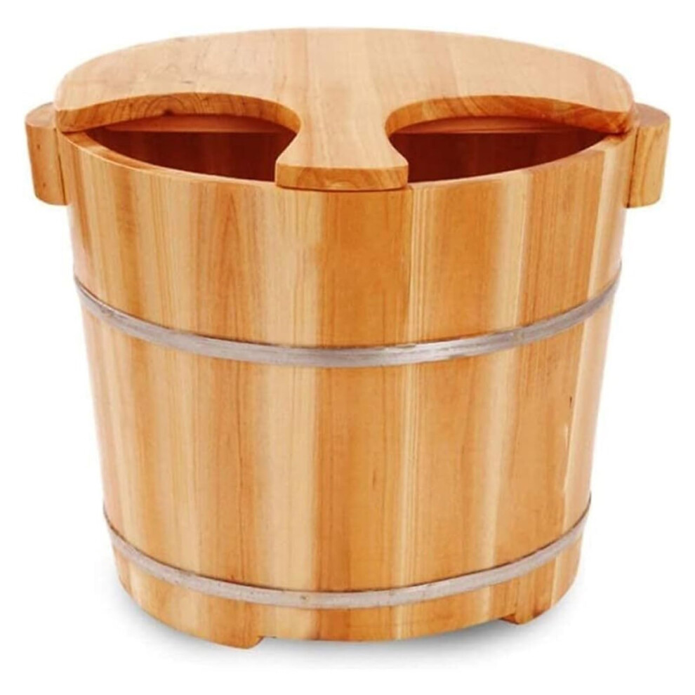 Handcrafted Solid Wood Foot Soaking Tub with Full Immersion Design for Home Spa Pedicure