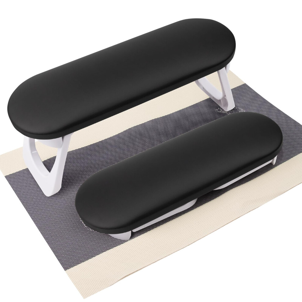 Black Nail Arm Rest Foldable Pu Leather Manicure Hand Rest Cushion For Salon And Home