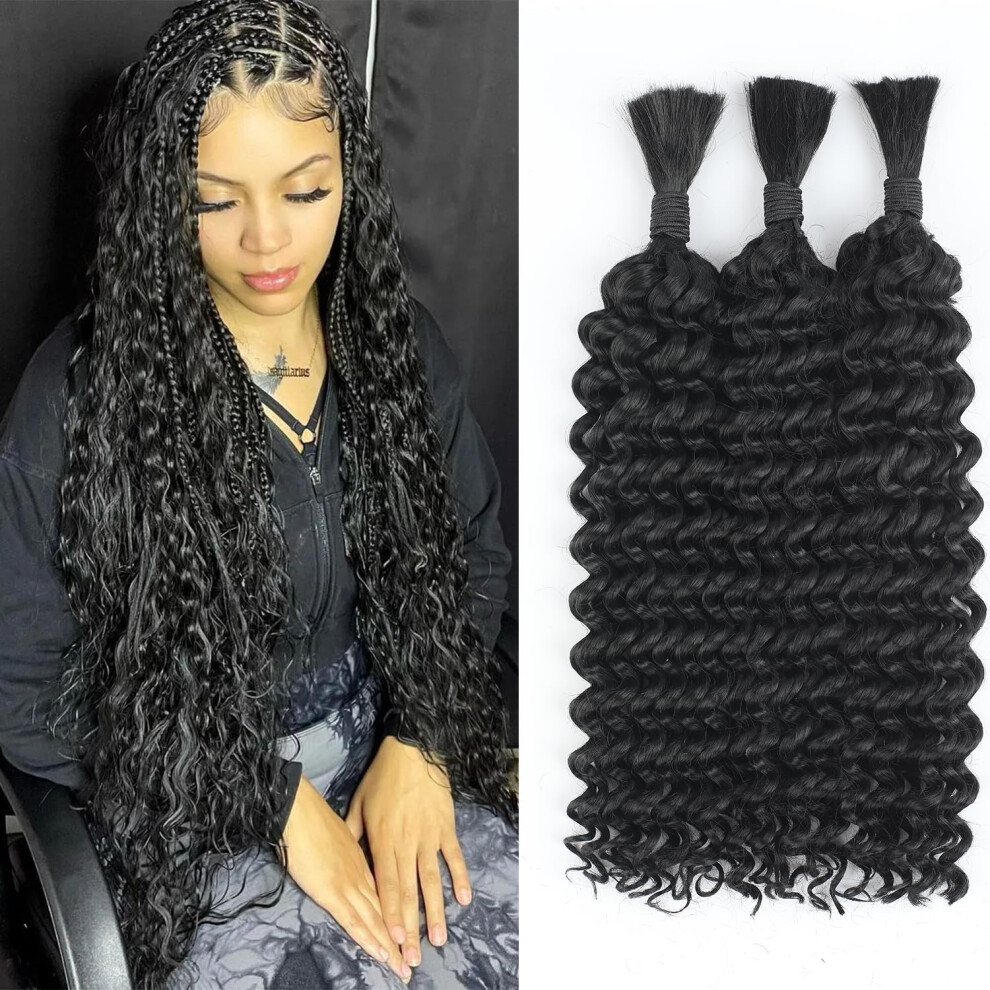 Boho Braids Synthetic Human Hair Mixed 150g 3 Bundles Deep Wave
