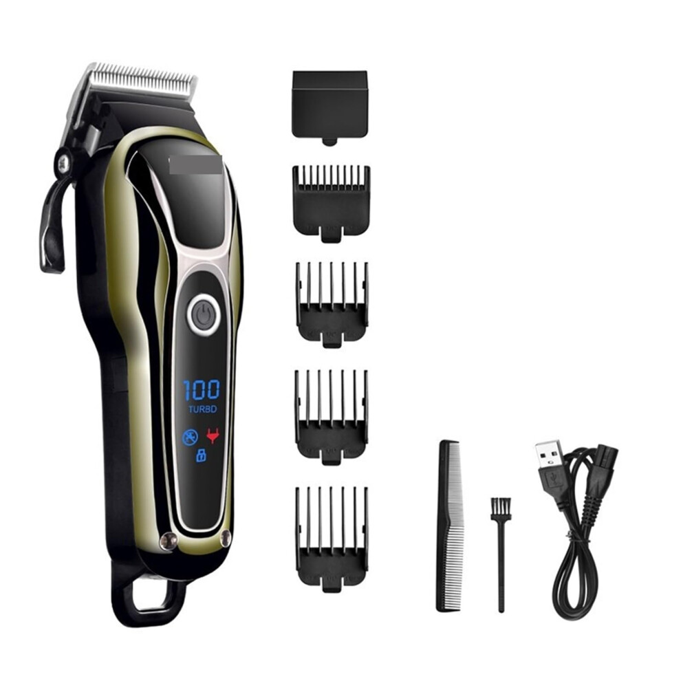 Electric Hair Clipper with LCD Display, Rechargeable Beard Trimmer for Men, 120min Cordless Use