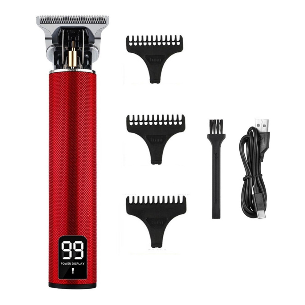 Hair Clipper and Beard Trimmer for Men, Cordless Vintage Metal Design, Fast Charging, LCD Display