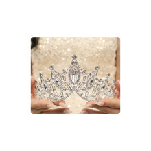 Bridal Tiara Crystal Crown for Wedding Silver Rhinestone Princess Headband for Prom Quinceanera