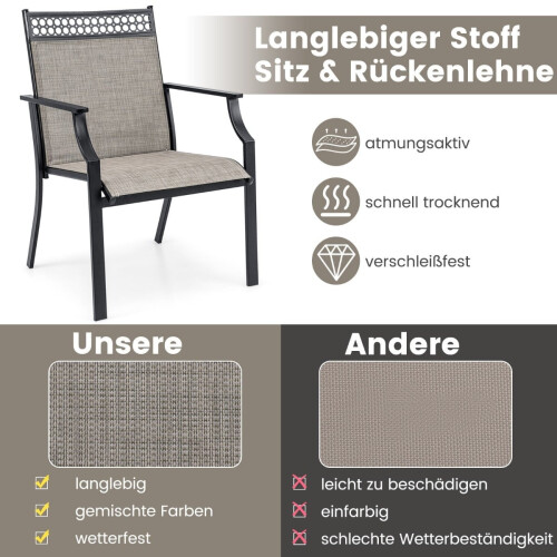 2-Piece Outdoor Chairs Set, Quick-Dry Fabric, Metal Frame 2