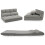Convertible Floor Sofa Bed, Adjustable Backrest, Light Gray 2