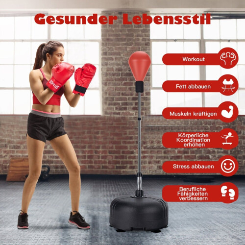 Adjustable Freestanding Punching Ball Set with Gloves 2