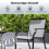 Outdoor Chairs Set, Breathable Fabric, Metal Frame, Grey 3