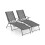 Adjustable Folding Sun Lounger Set - Grey, 2 Pieces 2