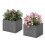 Weatherproof HDPE Planter Box Set - 32x30x25 cm, Gray 2
